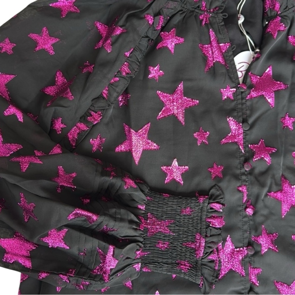 Buddy Love Haddie Celestial Top NWT
Size XL Black and Hot Pink Stars - Picture 4 of 6